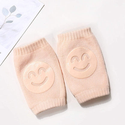 Smiley Face Baby Knee Pads - Soft & Protective Crawling Pads