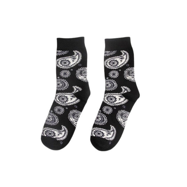 Timeless Black & White Bandana Socks