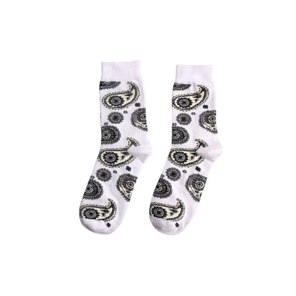 Timeless Black & White Bandana Socks