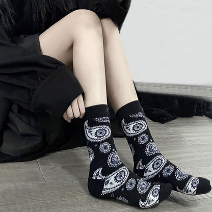 Timeless Black & White Bandana Socks