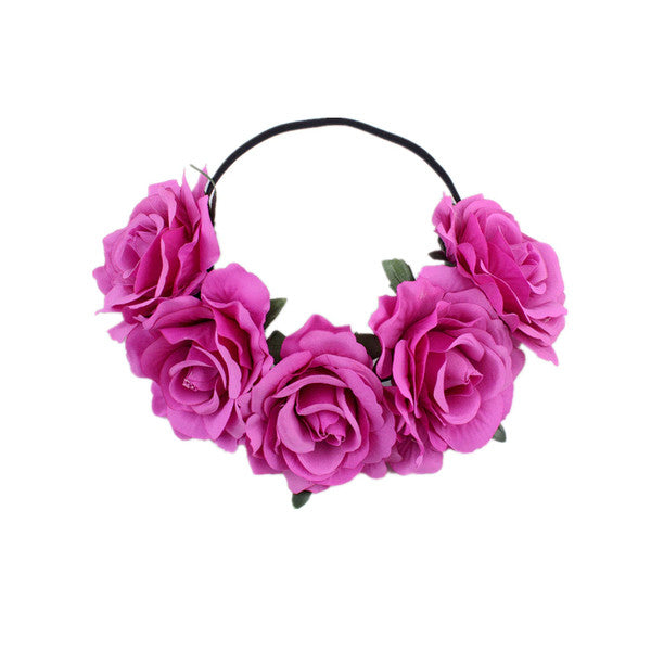 Floral Rose Headband Crown For Wedding & Halloween