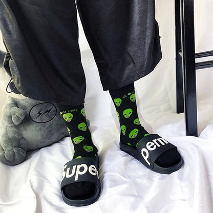 Unisex Space Alien Socks