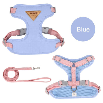 Adjustable Escape-Proof Cat Dog Harness with Leash - Small Pets Vest for Chihuahusa