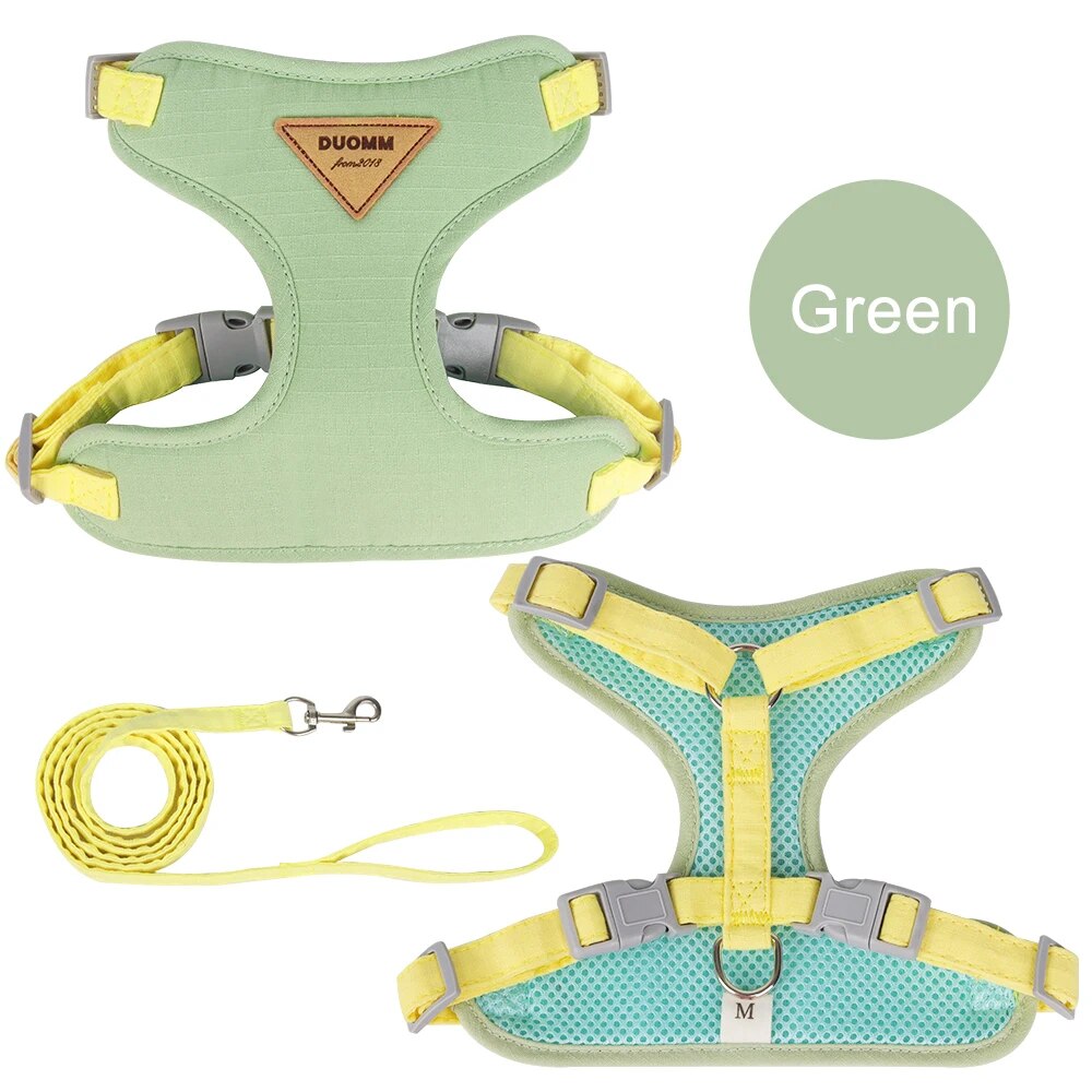 Adjustable Escape-Proof Cat Dog Harness with Leash - Small Pets Vest for Chihuahusa