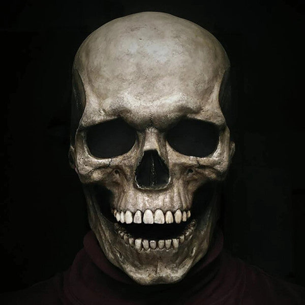 Realistic Human Skull Mask with Moving Jaw – Perfect Halloween Gift