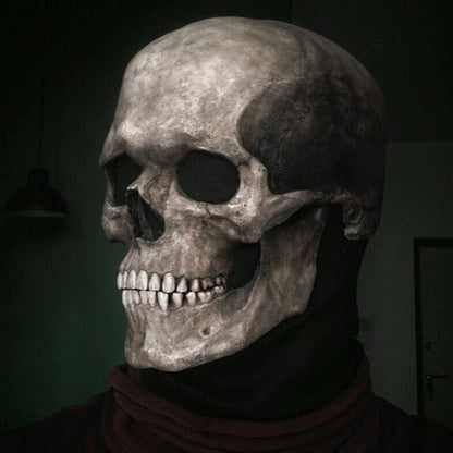 Realistic Human Skull Mask with Moving Jaw – Perfect Halloween Gift