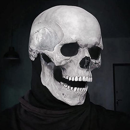 Realistic Human Skull Mask with Moving Jaw – Perfect Halloween Gift