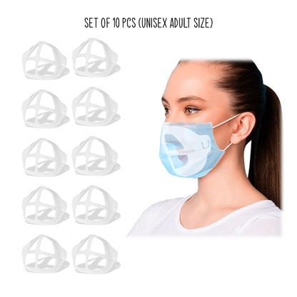 3D Silicone Face Mask Bracket (10-Pieces) – Breathable Support Frame | Ideal Safety Gift