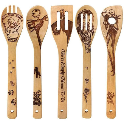 5 Piece Halloween Wooden Spoon Seta