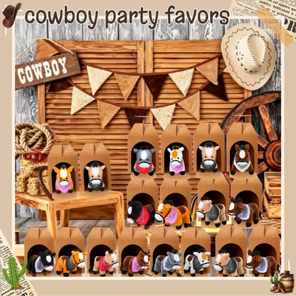 6-24Set Adopt a Horse Party Favors 4inch Horse Stuffed Farm Animal Toys Horse Plush for Adopt a Pony Party Birthday Decoration