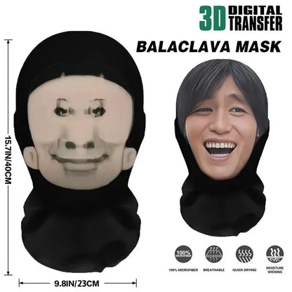 Cosplay 3D Printed Mask Stretch Mesh Full Face Mask Men and Women Role Play Headdress Hip Hop Fashion Balaclava Headdress