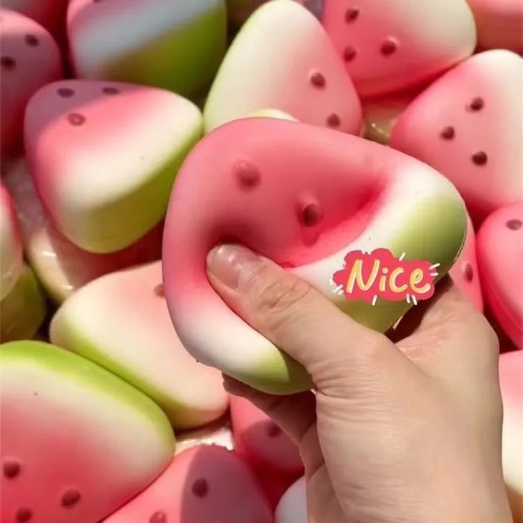 Cute Watermelon Squishy Fidget Toy Slow Rebound Decompression Toy  Anti-Stress Slow Rising Fruit Soft Stress Relief Squeeze Toy