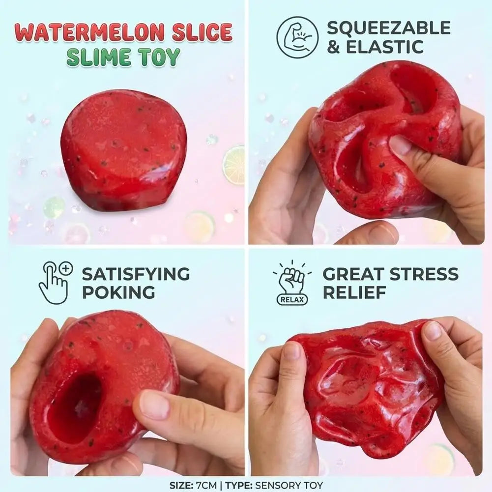 Watermelon Slushy Squeeze Fidget Toy Soft TPR Stress Relief Squishy Toy Hand Pinch Sensory Decompression Anxiety Relief Toy
