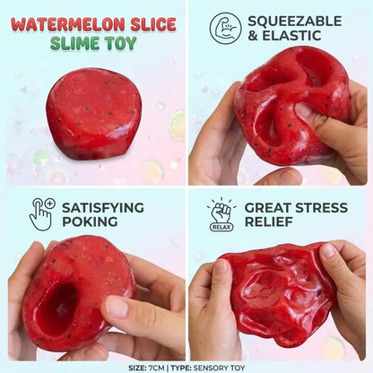 Watermelon Slushy Squeeze Fidget Toy Soft TPR Stress Relief Squishy Toy Hand Pinch Sensory Decompression Anxiety Relief Toy
