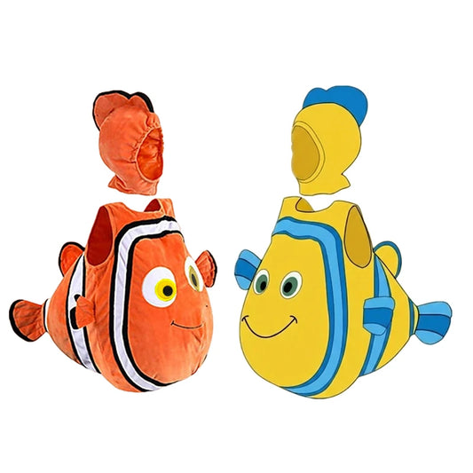 Toddler Clown Fish Role Play Costume Cute Baby Adventure Holiday Performance Costume Halloween Party Dress Up Hooded Set