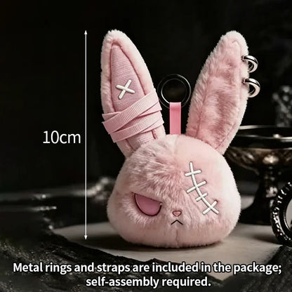 Horror Bunny Keychains Dark Rabbit Keyring Cute Bunny Keychain for Bag Charm Accessories Halloween Birthday Gifts