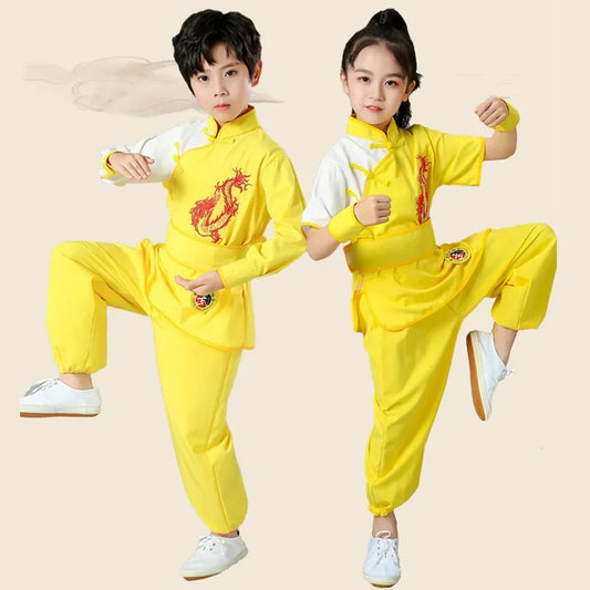 Kung Fu Uniform Boy Set Perform Kids Wushu Suits Chinese Children's Sets Martial Arts Costumes Tai Chi Girl Suit Baby Clothes