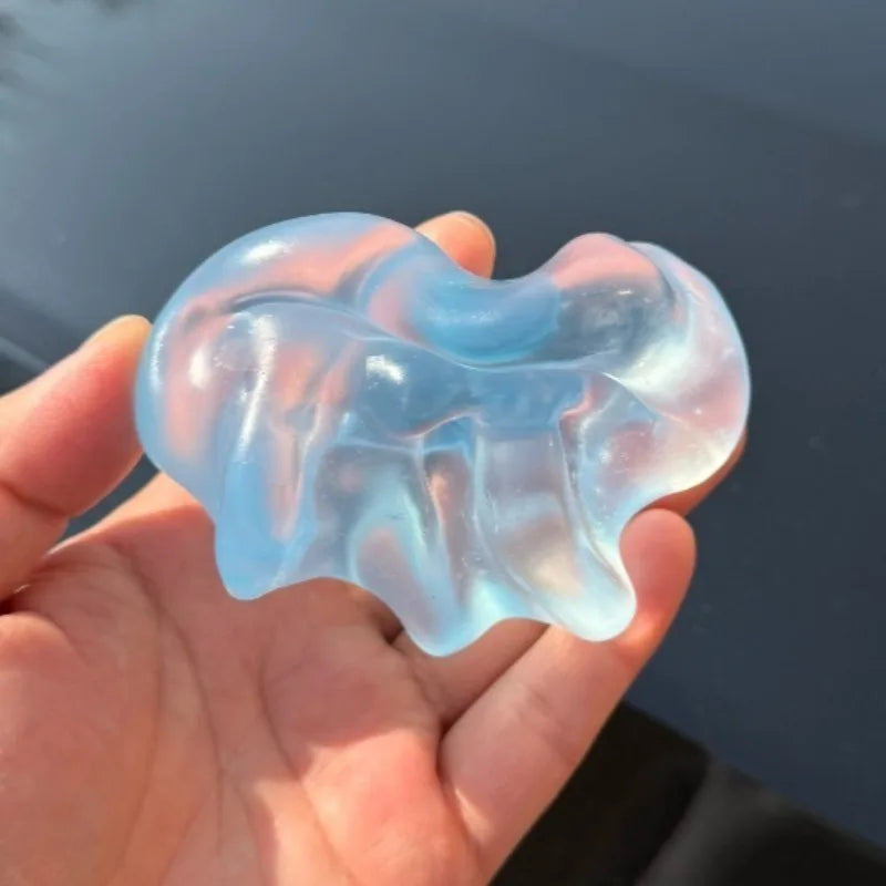 Plasticity Squishy Mochi Fidget Toys Blue Coconut Oil Maltose Squeeze Toy Funny Anti-stress Sensory Toy for Friends Gifts