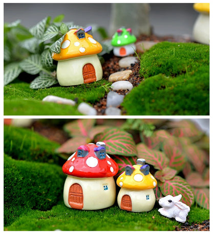 4 Sizes Fairy Garden Accessories Miniature Mushroom Ornament Statue Figurines Plant Pot Dollhouse Home Garden Decor Craft