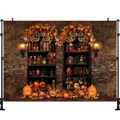 LS Halloween Pumpkin Shop Backdrops Child Baby Photo Props Adult Kids Decors Photography Trick or Treat Photo Studio Backgrounds