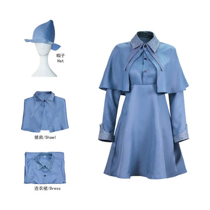 Movies Fleur Isabelle Delacour Cosplay Costumes Magic School Fleur Uniform Dress Hat for Women Girls Halloween Carnival Costume