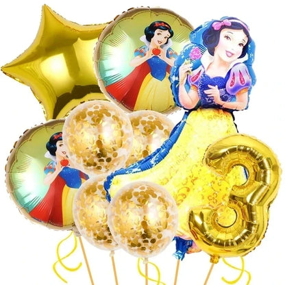 Snow White Theme Birthday Children's Party Decoration Party Disposable Tableware Supplies Balloon Atmosphere  Decor Baby Shower