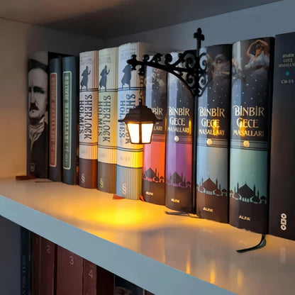 Vintage Bookshelf Lamp Library Lantern Light Library Lantern Bookshelf Light Reading Nook Led Night Lamp Decorative for Home