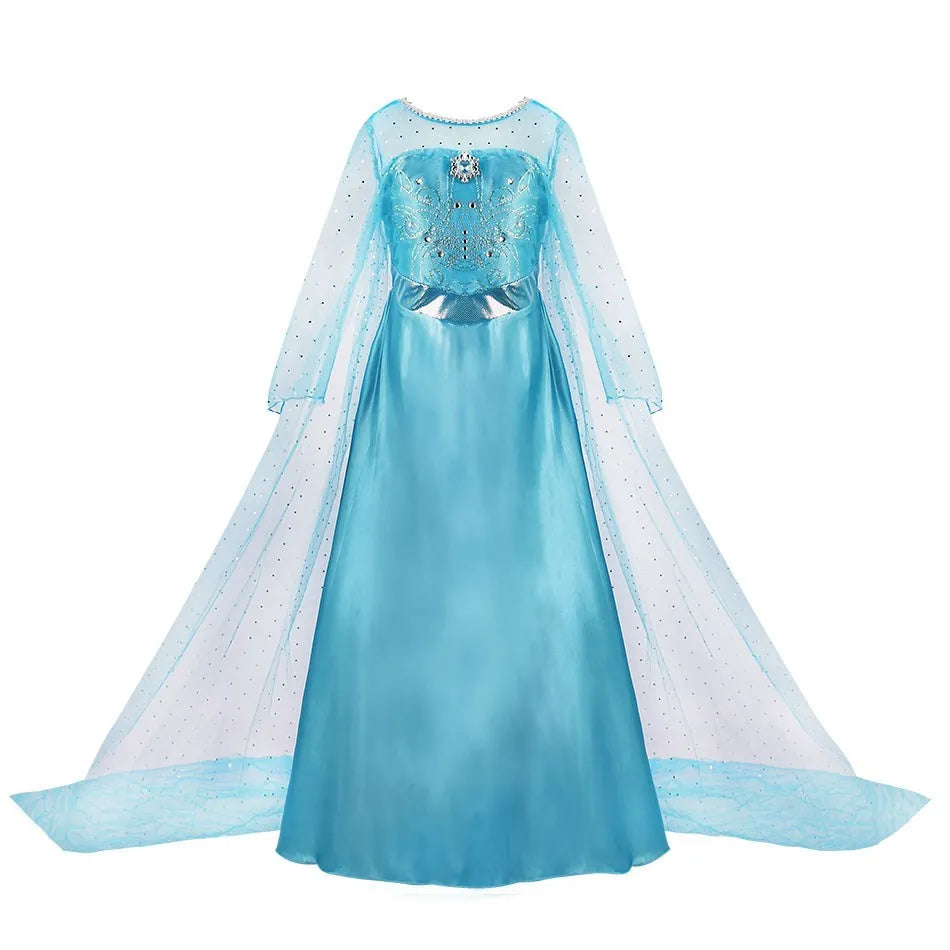 Girls Elsa Anna Dress Children Princess Carnival Dress Kids Jasmine Rapunzel Pageant Flower Disguise Birthday Cosplay Costume