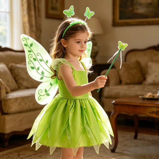 Summer Dresses Little Girl Elf Princess Dress Up 2026 Baby Clothes Child School Party Fairy Outfits Kids Carnival Birthday Gifts