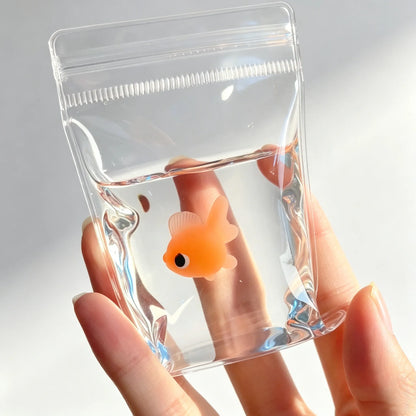 Handheld Relax Novelty Accessory Gift Cute Goldfish Squeeze Squishy Toy Soft TPR Pinch Gadget Transparent Bag Stress Relief