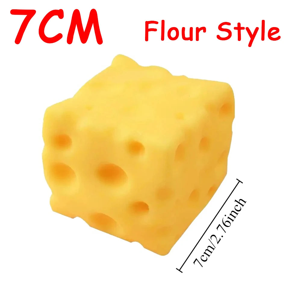 In Stock Jumbo Cheese Cube Stress Ball Shapeable Squeeze Decor Non-Bounce ASMR Sensory Anti-Stress Relief Squishy Toy Gift 6/7CM