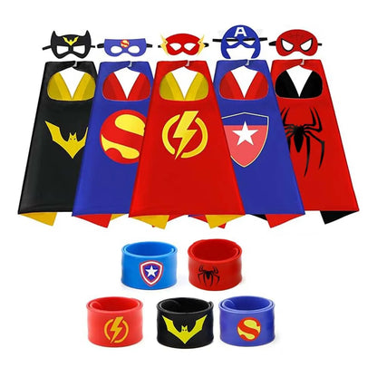 5 sets Cosplay Superhero Capes  for Kids 3-10 years old Halloween Costume Cosplay Festival Party Supplies Favors boy Dress Up