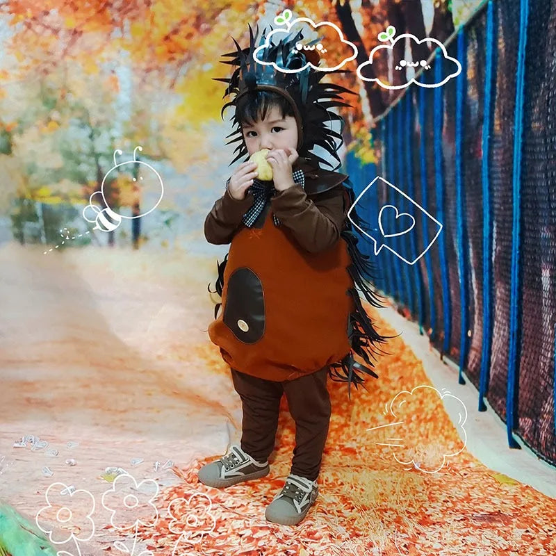 Boys Girls Hedgehog Costume Toddler Cosplay Animal Costumes Kids Party Fancy Dress Outfit Children Cartoon Performance Clothing