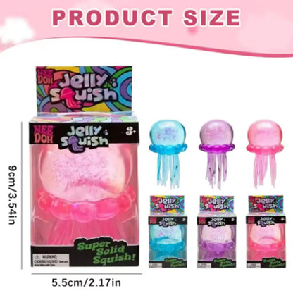 Safe & Odorless Jellyfish Squishy Toy, Soft Transparent Squeeze Fidget Toy, Stress Relief Sensory ToyS for Kids Adults Gifts