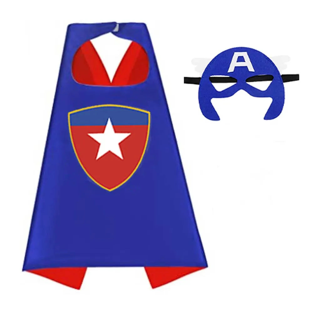 5 sets Cosplay Superhero Capes  for Kids 3-10 years old Halloween Costume Cosplay Festival Party Supplies Favors boy Dress Up