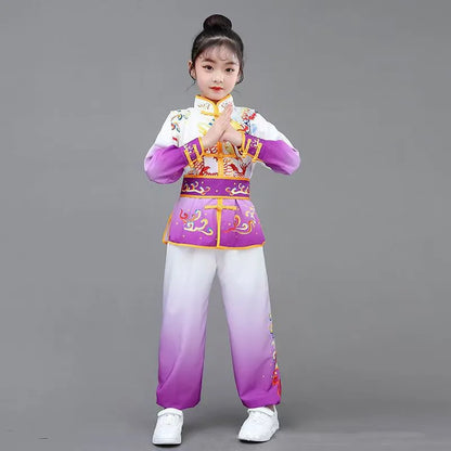Men Women Children Tai Chi Costumes Boy Martial Arts Set Perform Girl Suit Kids Chinese Wushu Sets Kung Fu Uniform Baby Clothes