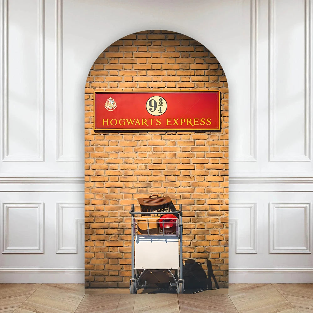 Happy Birthday Party Arch Backdrop Cover Wizard Castle Magic Academy 9 3/4 Platform Children Boys Baby Decor Custom Background