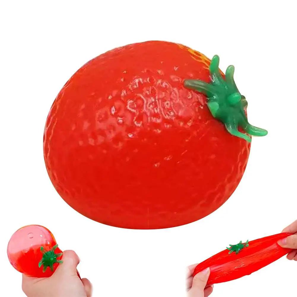 Simulation Fruit Squeeze Water Ball Tomato Strawberry Sensory Stress Relief Toy Funny Soft Squishy Birthday Gift for Kids