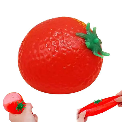 Simulation Fruit Squeeze Water Ball Tomato Strawberry Sensory Stress Relief Toy Funny Soft Squishy Birthday Gift for Kids