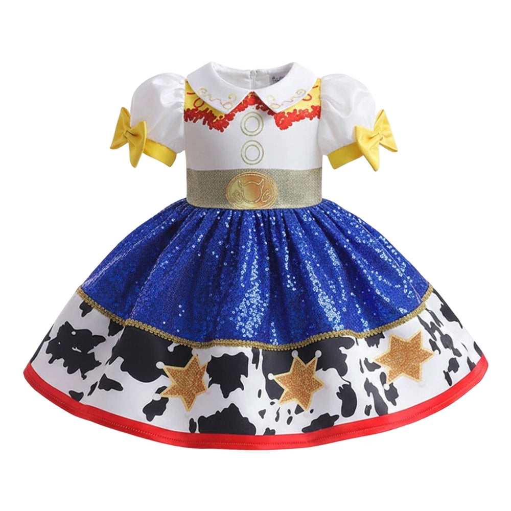 Girls 2026 New Moives Jessie Dress Cowgirl Halloween Cosplay Vestidos Costume Kids Fancy Party Outfit Clothes