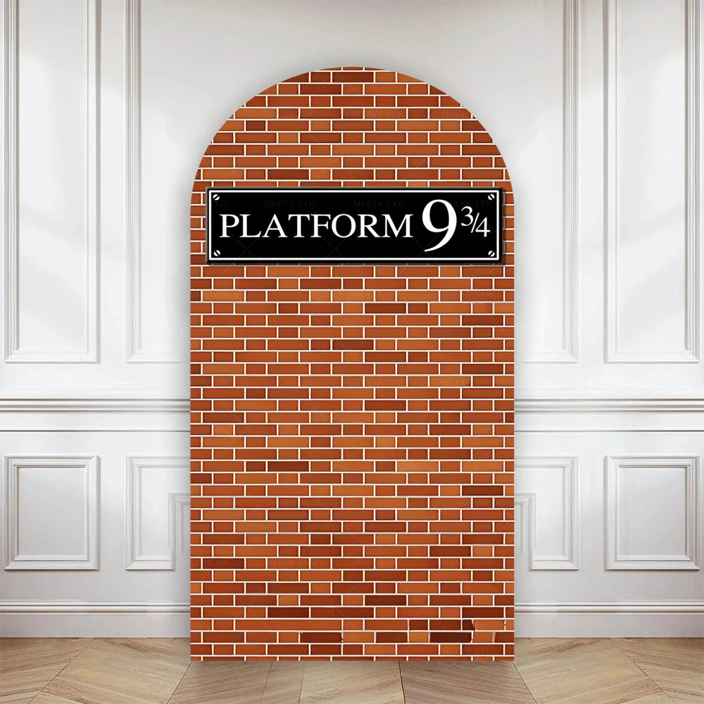 Happy Birthday Party Arch Backdrop Cover Wizard Castle Magic Academy 9 3/4 Platform Children Boys Baby Decor Custom Background