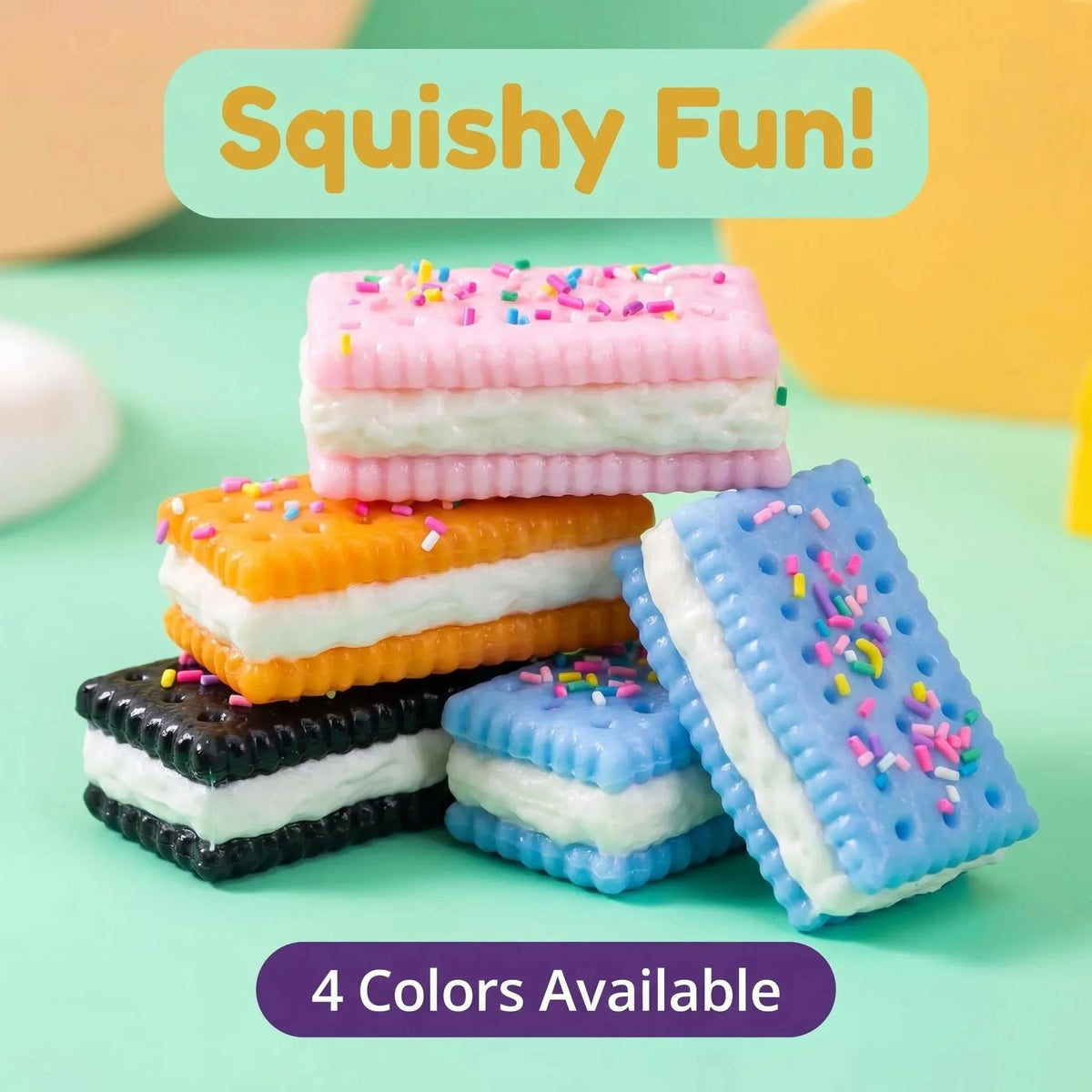 Sprinkled Sandwich Cookie Squishy Toy Multicolor Slow Rebound Fidget Toy Stress Relief ASMR Decompression Desktop Gift**