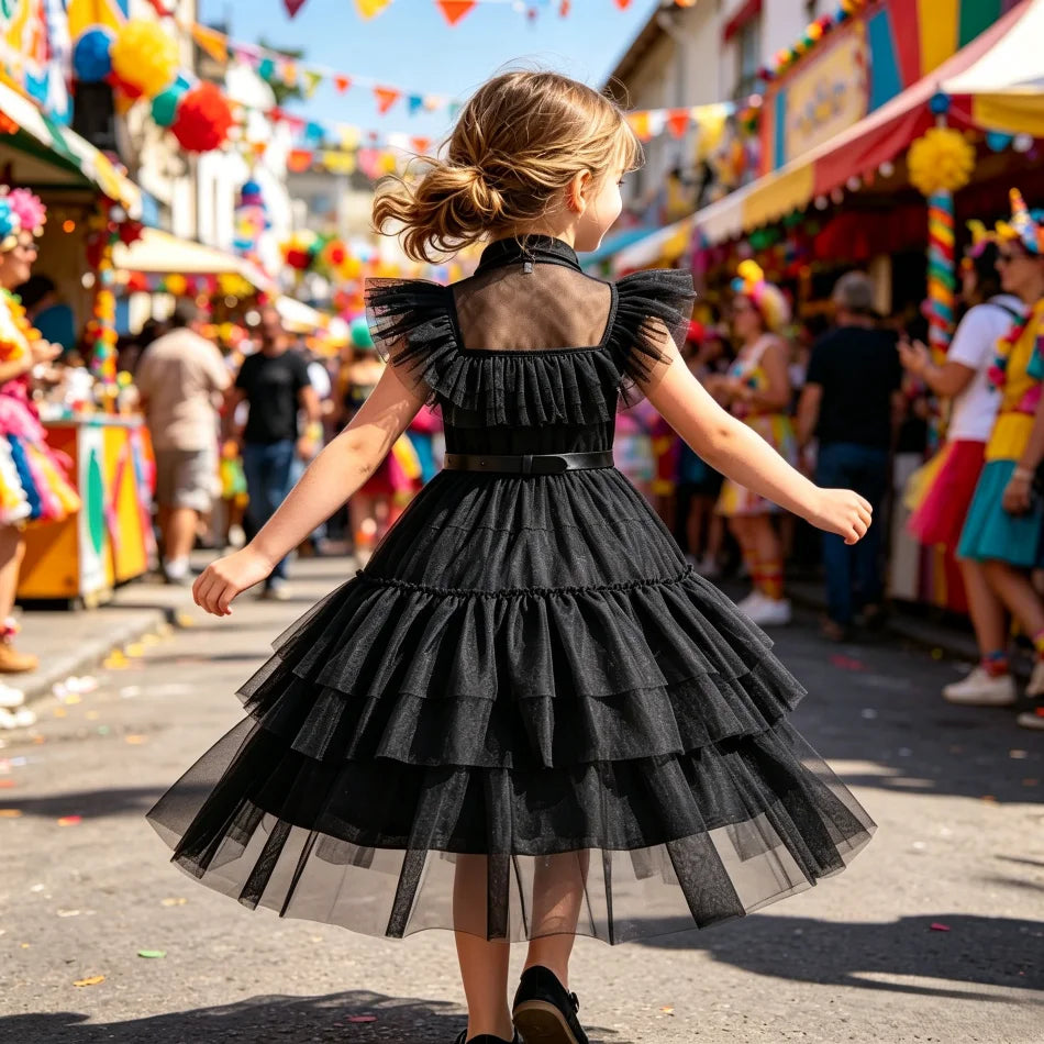 Kids School Ball Gown Girls Halloween Carnival Princess Cosplay Costumes Summer Dresses Child Birthday Party Dress Baby Clothes