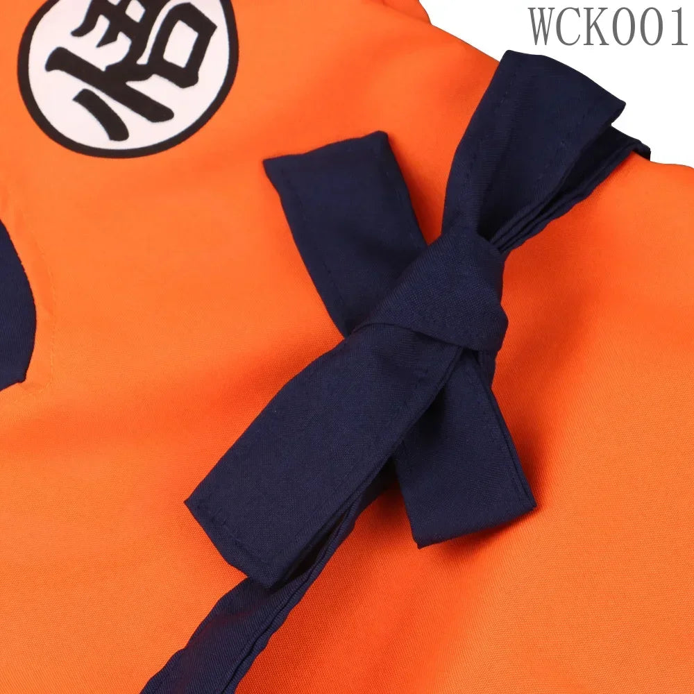 Halloween Adult Kids Son Goku Cosplay Costumes Suits Krillin Outfits Anime Party Child Costumes Tail Wrister Super Saiyan Wig