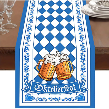 1PCS Oktoberfest Table Runner Bavarian Beer Festival Decorations Durable Beer Garden Party Beer Festival Party Decorations