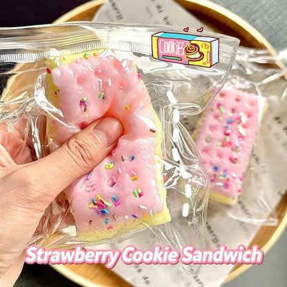 Sprinkled Sandwich Cookie Squishy Toy Multicolor Slow Rebound Fidget Toy Stress Relief ASMR Decompression Desktop Gift**