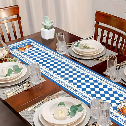 1PCS Oktoberfest Table Runner Bavarian Beer Festival Decorations Durable Beer Garden Party Beer Festival Party Decorations