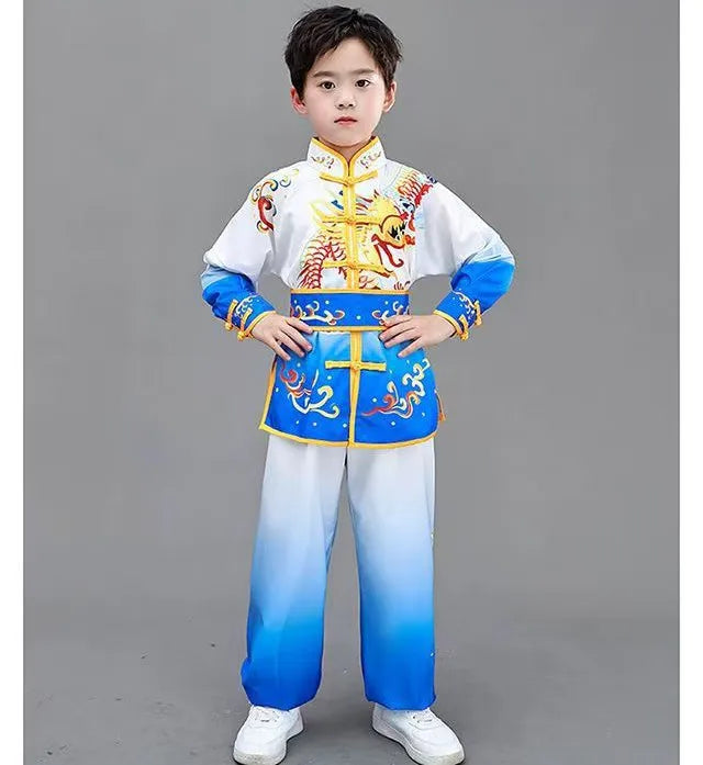 Men Women Children Tai Chi Costumes Boy Martial Arts Set Perform Girl Suit Kids Chinese Wushu Sets Kung Fu Uniform Baby Clothes