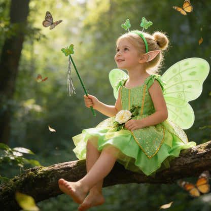 Summer Girls Tinkerbell Fairy Dresses Up for Girls Costume Kids Cosplay Flower Fairy Princess Clothes Christmas Party Outfit