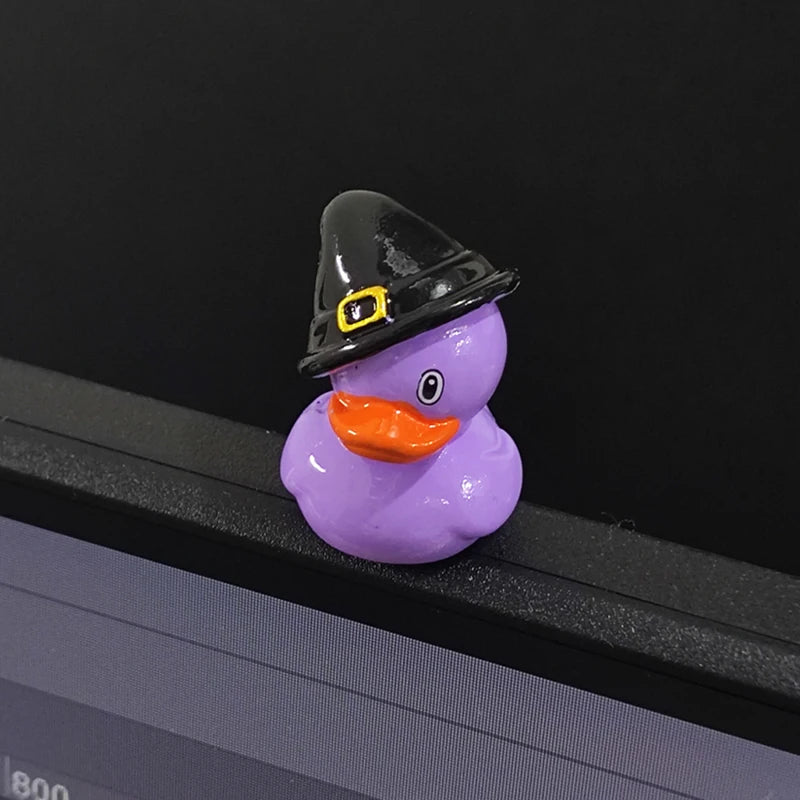 3/12pcs Halloween Mini Duck Resin Ornament Figurines Evil Witch Devil Duck Kids Creative Cartoon Ducks Crafts Family Party Decor